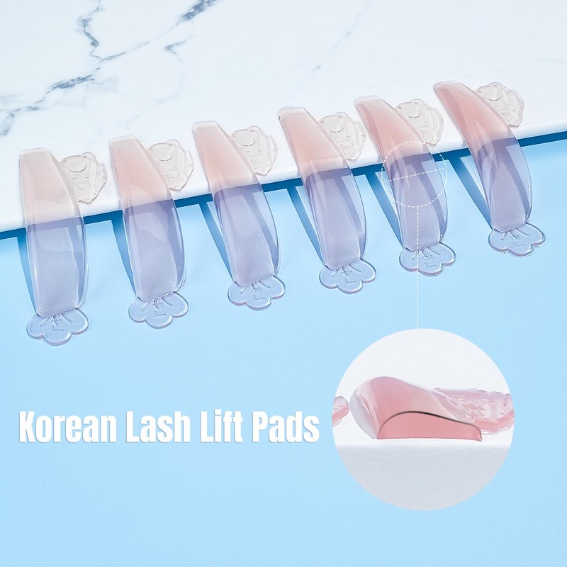 Lomansa Lash Lifting Pads, Eyelash Lifting Pads, 6 Sizes (Translucent