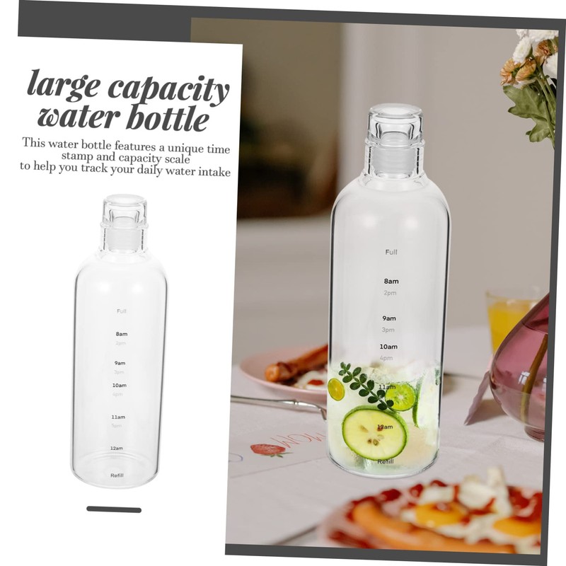 Mipcase Large Capacity Transparent Plastic Water Bottle with Scale Leak