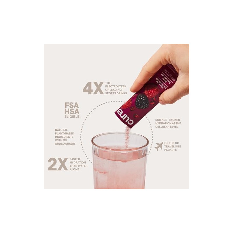 Cure Hydration Bebida de electrolitos vegetal Sin azúcar añadido FSA-HSA