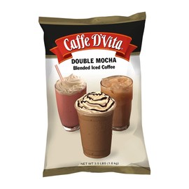 Caffe D'Vita Double Mocha Blended Ice Coffee - Mocha Frappe Mix, Blended Iced Coffee Mix, Gluten Free, No Cholesterol, No Hydrogenated Oils, No Trans Fat, Mocha Frappuccino Mix - 3.5 Lb Bag