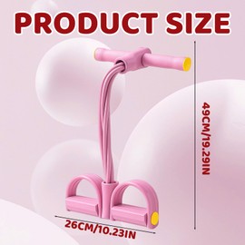 Foot Pedal Resistance Band, Resistance Bands with Handle, Resistance Bands with Handle for Home Gym, Office Workout, Muscle Building and Rehabilitation, Pink Four-Strand Design 24 * 45 * 24 cm