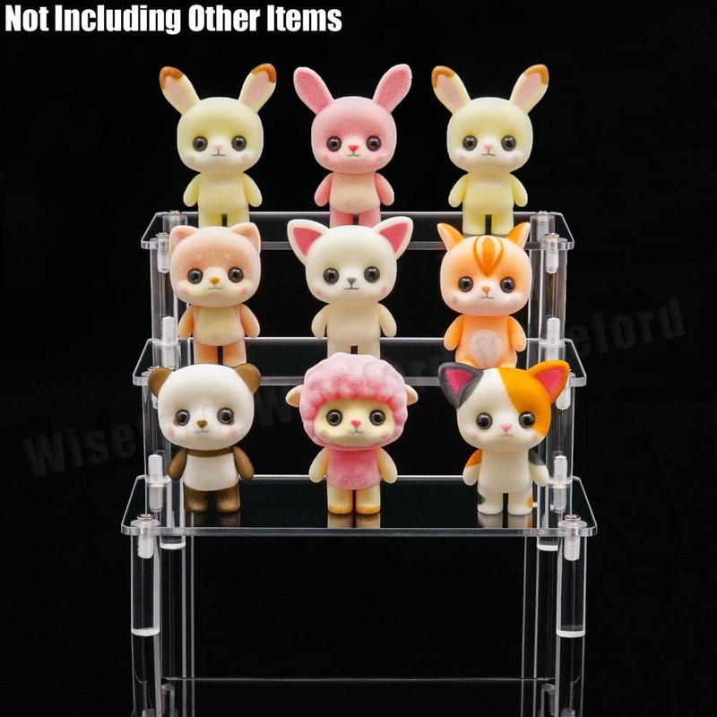 Tingacraft 3-Tier Self-install Acrylic Riser Display Shelf for Cosmetics​ Cupcake