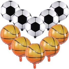 20 Pieces Sports Balloons Set, Large Foil Mylar Basketball Balloons Football Balloons Soccer Balloons Baseball Balloons for Boys Baby Shower Decorations Sports Event Birthday Party Supplies