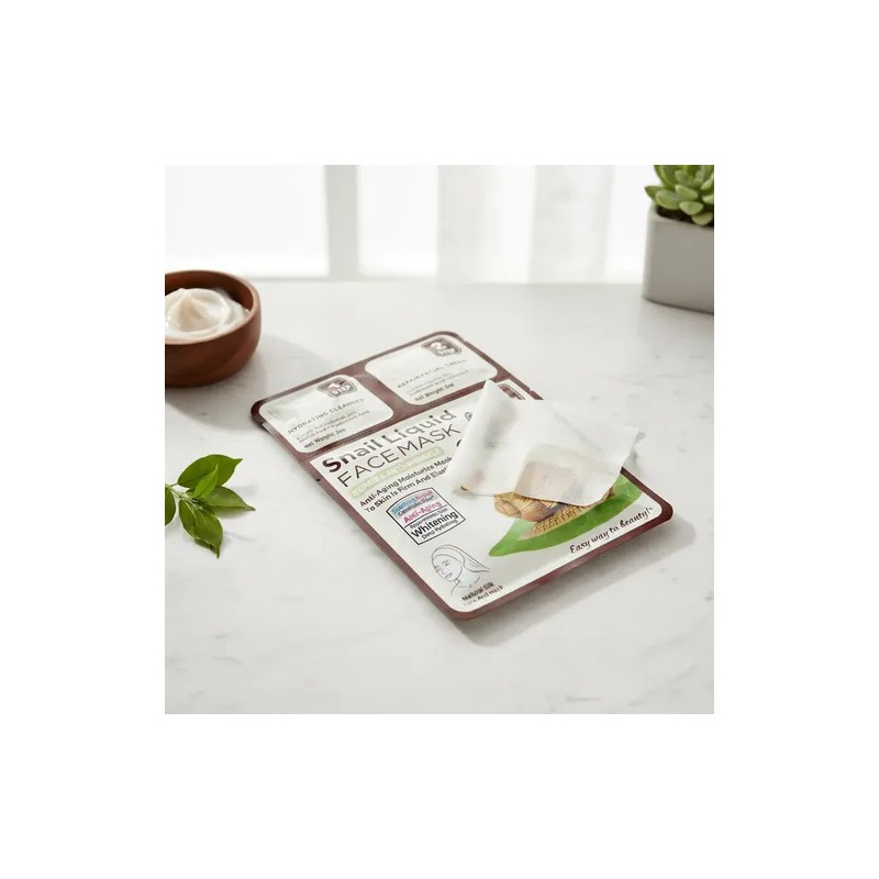 Mascarilla Facial Líquida De Caracol Reparadora Dizao 10pcs