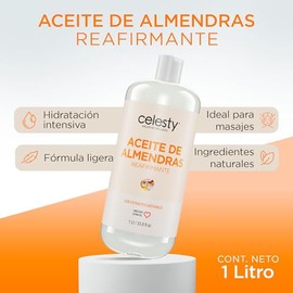 CELESTY | Aceite de Almendras - Ideal Aceite para Masaje | Aceites Esenciales - Crema Corporal - Aceite Esencial | Aceite Corporal para Aromaterapia y