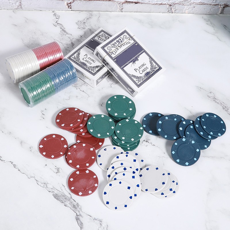 100PCS Poker Chips Cards with Portable Carrying Case for Texas