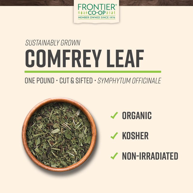 Frontier Co-op Dried Comfrey Leaf, 1lb Bulk Bag, Cut &