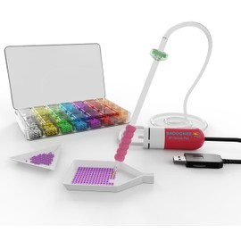 BAOOOHEE Electric Diamond Painting Pen-Vacuum Diamond Painting Pen,40PCS Diamond Painting Accessories Tools-Adult Diamond Painting Kit for Inlaying AB Grade Gemstones, No Wax Required(red)