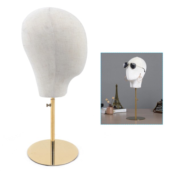 Unbranded Gold Adjustable Display Stand Caps Wig Hats Holder Head