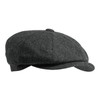 Gamble & Gunn Shelby' Flat Cap Grey Herringbone Vintage Style