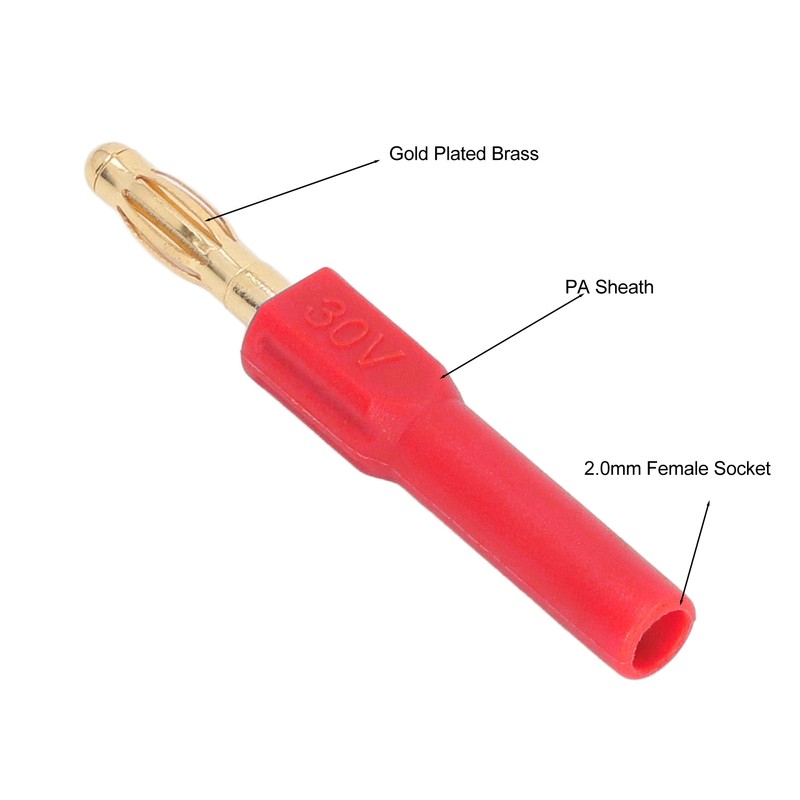 10Pcs Banana Plug 4.0mm Male to 2mm Female Connector 30V