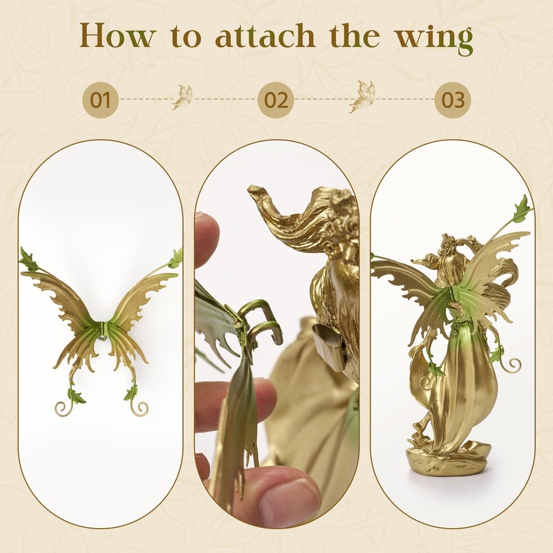 FOLKOR LIFE Resin Fairy Statue Hand-Painted Elegant Fantasy Decor, Dancing