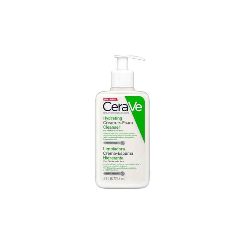 CeraVe Limpiadora Crema-Espuma Hidratante Facial Diaria para Piel Normal a