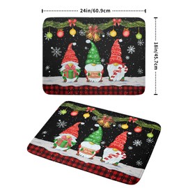 Merry Christmas Dish Drying Mat Black Gnomes Dish Drainer Mats 18x24 Inch Holiday Decorative Absorbent Dishes Pad for Kitchen Counter Sink