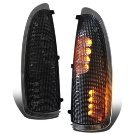Auto Dynasty Compatible with Ford Super Duty/Excursion Chrome Housing Towing Side Mirror Turn Signal Light (Black Housing Amber LED)