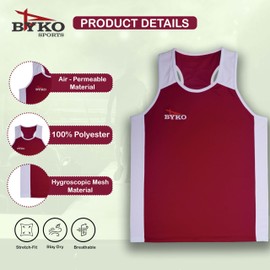 BYKO Boxshorts und Weste Set – Pro Training Sparring Fight Boxset für Kinder, Erwachsene, Männer, Frauen – Leichtes, atmungsaktives Satingewebe Boxuniform, kastanienbraun, L