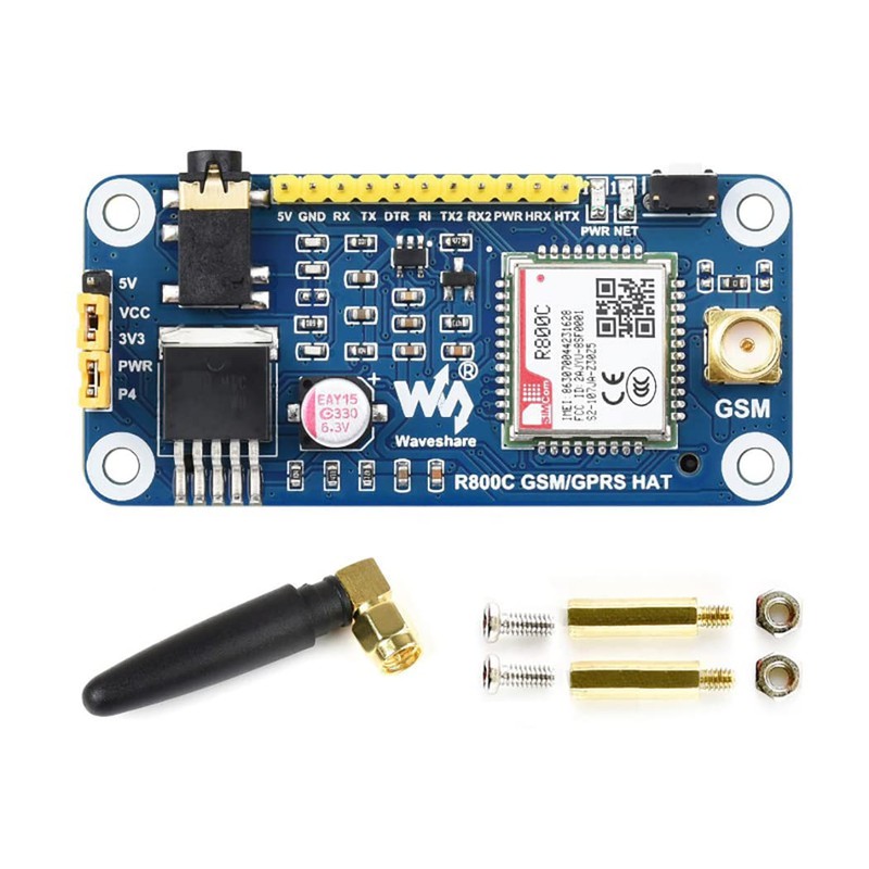 R800C GSM/GPRS HAT for Raspberry Pi Series & Jetson Nano,