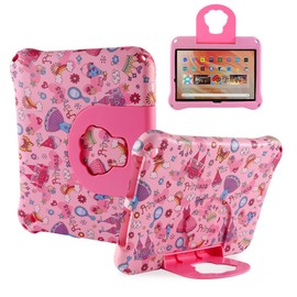 Fire HD 8 2020 2022 2024 Tablet Case Kids, FunnyWin Fire HD8 12th Generation Kids Tablet Cover Princess EVA Kid-Proof with Stand Handle Shockproof Kid-Friendly Durable Case for Boy Girl (GZ)