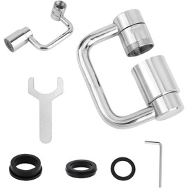 Extensor de Grifo Universal en Forma de U con Rotación 1440°, 2 Modos Rociado Ajustables Aireador Grifo 360° para Fregadero Cocina y Baño (Plateado)