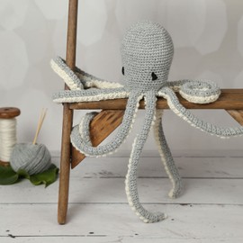 Wool Couture Rosie The Octopus Crocheting Kit - Intermediate Level Craft Set - 50% Merino/50% Acrylic Beau Baby Yarn – Includes Needle, Stuffing, and Gift Box – Mable Bunny and Co Book Not Included
