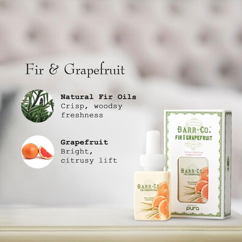 Barr-Co. Fir & Grapefruit Scent Pura Diffuser Refill, Invigorating Woody
