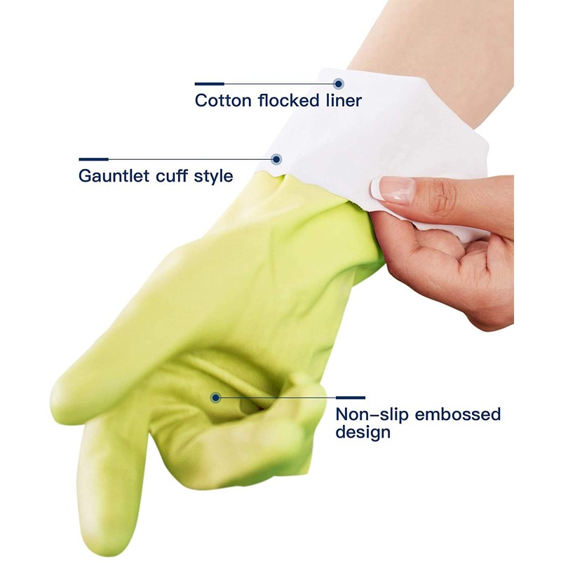 LANON wahoo Skin-Friendly Cleaning Gloves, Dishwashing Kitchen Gloves with Cotton