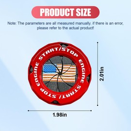Craedli American Flag Rotary Push Start Button Cover, Zinc Alloy Car Engine Start Stop Button Decorative Cover, Universal Ignition Key Switch Protector Sticker Car Accessories for Truck SUV (RedBlack)