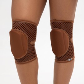 Queen Wear – Nude Mocha Grip– Pole Dance Knee Pads – Perfect Woman Protection for Ballet Modern Dance and Indoor Sports (XL)
