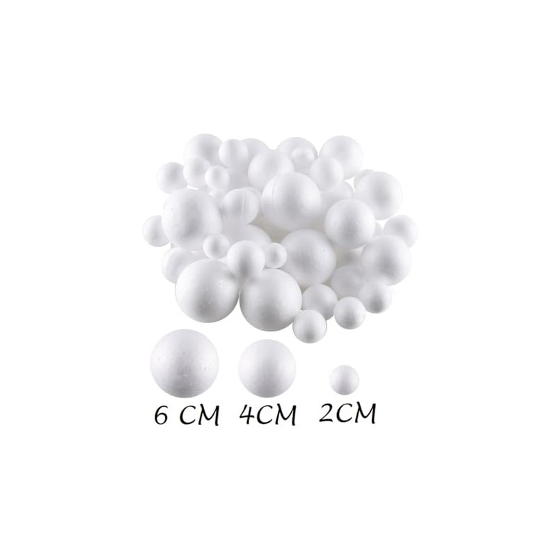 Craftplay Polystyrene Balls Jumbo Pack | White | Assorted Sizes