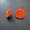 Chic Cute Boho Matte Flower Statement Stud Earrings with Gold