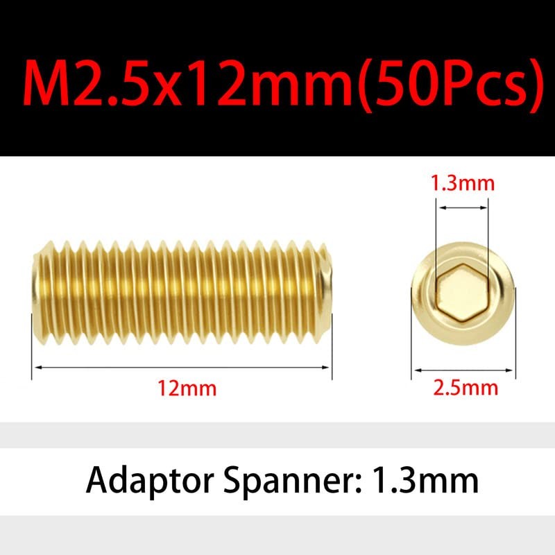 ORANXIN M2.5 x 12 mm 50 Pieces Hex Socket Grub