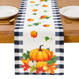 YATOJUZI Pumpkin Table Runner - Fall Autumn Seasonal Table Runners Home Kitchen Dining Table Decorations Decor for Thanksgiving Day Party - 13x72 Inch