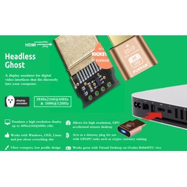 Fueran HDMI Dummy Plug Headless Ghost Display Emulator Premium Aluminium PC HDMI Compatible (Fit Headless 1920 x 1080 New 4RD @60Hz) (4K-2P)