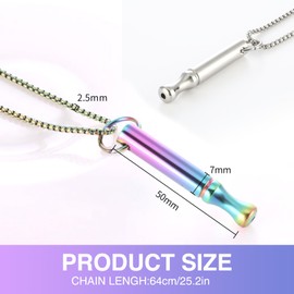 Ninnyi 2 PCS Breathing Necklace, Portable Stainless Steel Anxiety Relief Necklace for Women Men(Color+Sliver)