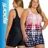 Sporti Plus Size Women Boyleg One Piece Swimsuit - Unitard