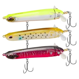 TRUSCEND Señuelos Flotantes de Pesca con Doble Cola Giratoria Flotante, Lápiz de Superficie, Anzuelo de Bajo de Alta Calidad con Sonajero