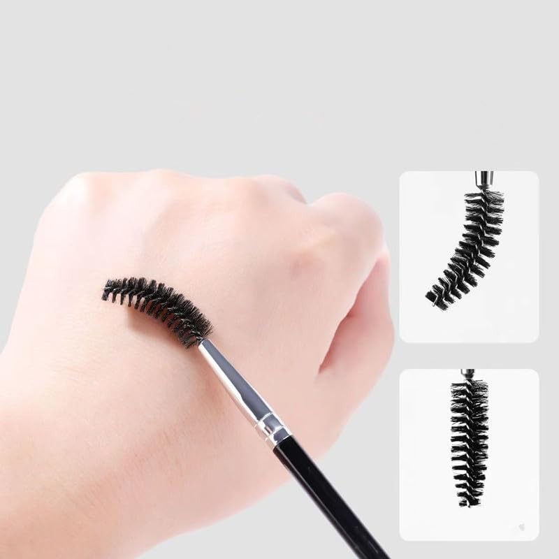 2 Eyebrow Brushes and Screw Brushes Double Ended Combination, 2