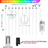 Curtain Lights Battery Operated 10x10Ft 300LED Waterproof Waterfall Light with