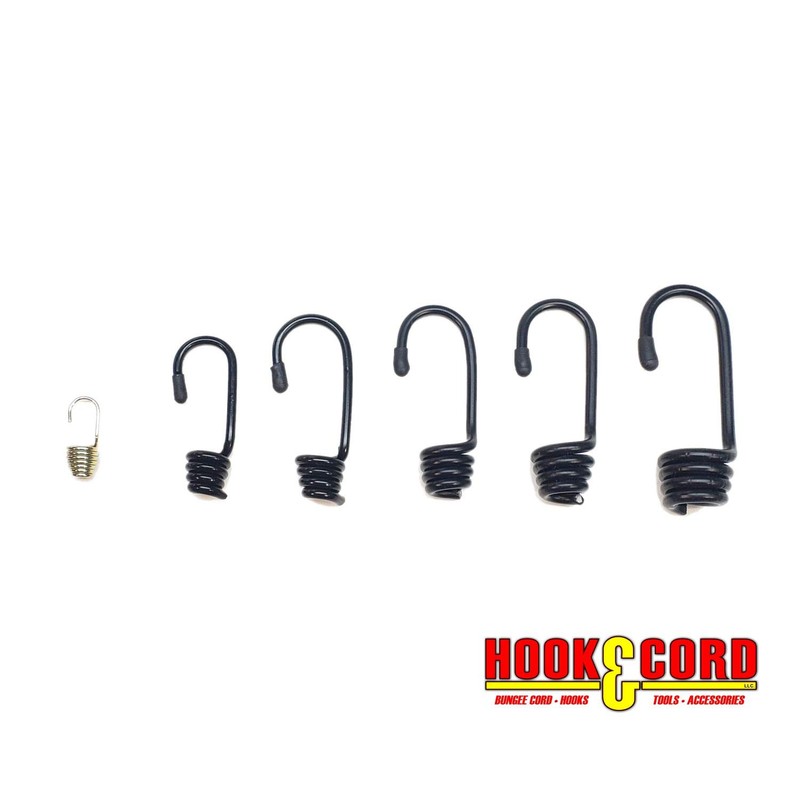Hook & Cord - Metal Plastic-Coated Spring Hooks - Wire