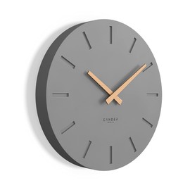 Cander Berlin MNU 2530 G Wall Clock MDF Silent without Ticking Noises 30 cm Analogue Living Room Modern Vintage Grey Anthracite Wooden Hands