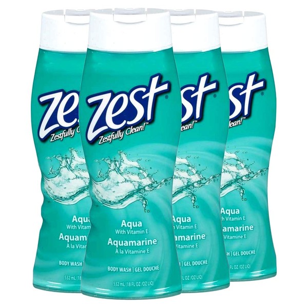 Zest Aqua Body Wash, 18 Oz (Pack Of 4)