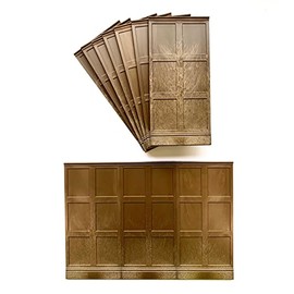 Linic Dolls House Wall Panels, 3/4 Height, 3 Box High Shaker Style, Pack of 10, 1/12th Scale (A1019) Free UK Postage (Oak Effect), White