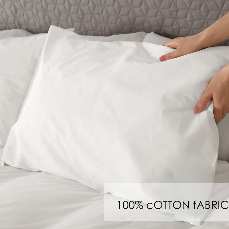 APEX FURNISHINGS white pillow cases 4 pack cotton 200 Thread