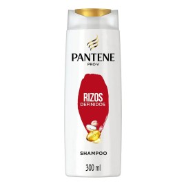 Shampoo Pantene para cabello dañado Pantene Rizos Definidos con Pro-Vitaminas Aceite de Coco y Omega 9, 300 ml