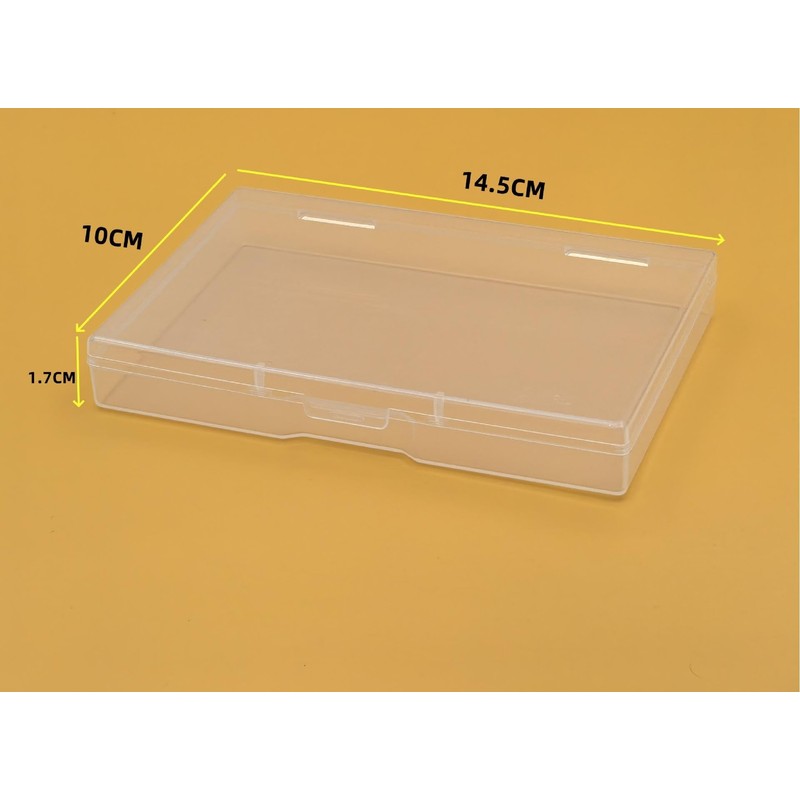 Clear Plastic Storage Box, Flat Case Holder for Beads/Tools/Letters/Papers，Flat box