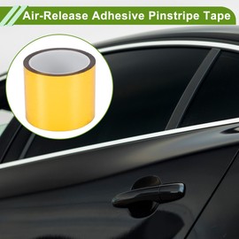 HOPESPANNER Universal 164.04ft x 3.15" Air-Release Adhesive Pinstripe Tape Reflective Automotive Pinstriping Tape BOPP Gold Tone