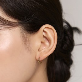 Gold & Deer 14k Gold Field Basic Mini Round Ring Earrings 4 Sizes / 골드앤디어 14k 골드필드 기본 미니 둥근 링귀걸이 4 size 사이즈