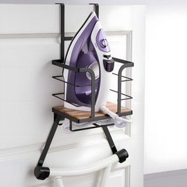 AIDILI Over the Door Ironing Board Holder - Iron Board Hanger Wall Mount Ironing Board Storage with T/Y Shape Design for Space Saving, No Drilling