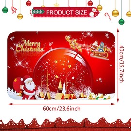 XNAUVOI Christmas Rug Mats, Non-Slip Doormat Christmas Pattern, Bathroom, Doormats, Non-Slip Doormat Christmas Pattern, Washable Floor Mats for Home Garden, Kitchen, 40 x 60 cm