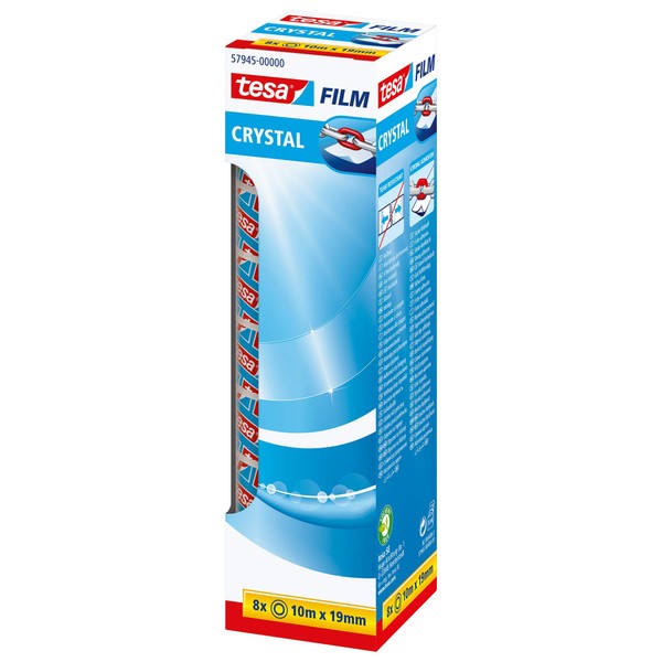 tesa Film 8 x Crystal 10 m x 19 mm,